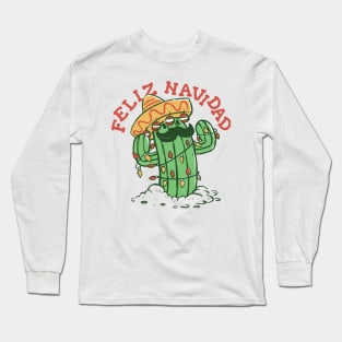 Mexican christmas shirt - Christmas holiday cactus Long Sleeve T-Shirt